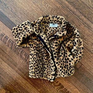 Faux Fur Leopard Jacket Girls 2-3